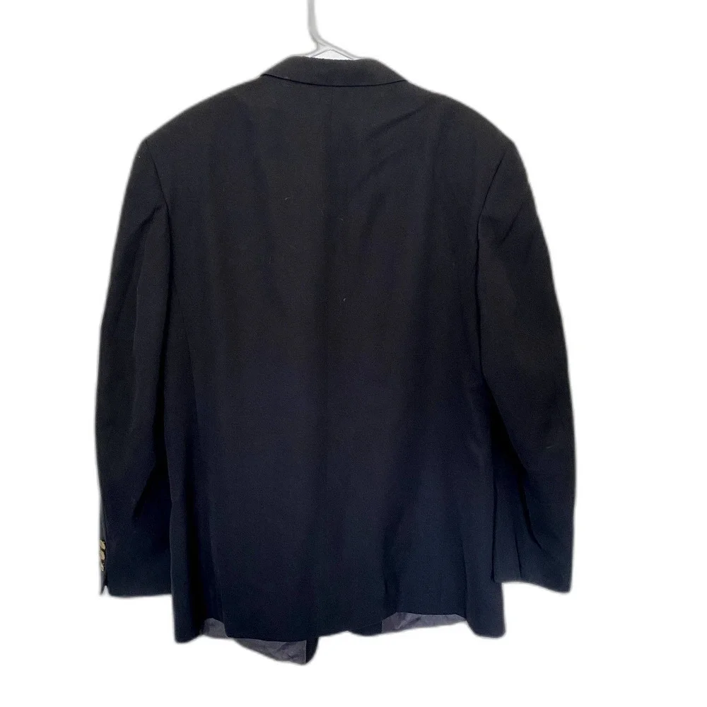 Monsieur Givenchy Mens Black Blazer Two Crest Button Front Classic‎ Size 48R